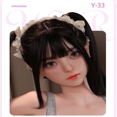 Buy Double Ponnytail Blowjob SexDoll Head With Chubby Face,  Innocence Face Blowjob Sexdoll Head With Big Round Eyes online manufacture