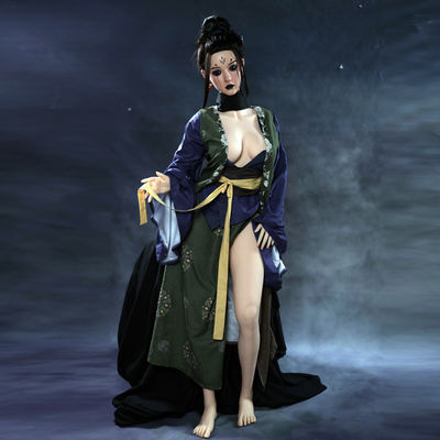 Buy EU-Stock TPE Realistic 158cm Sex Doll Japan-Style Indigo Boro Kimono Big Boobs Slim Legs online manufacture