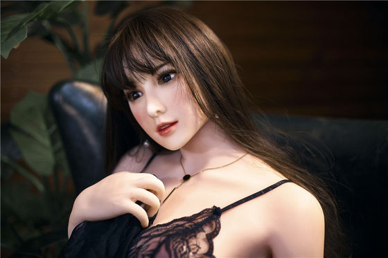 163cm Sexy Asian Doll Long Black Hair Nature Skin With Black Lace Dresses Medium Breasts