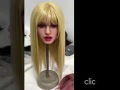 Premium Silicone Blowjob Sex Doll Head with Golden Hair and Realistic Soft Skin